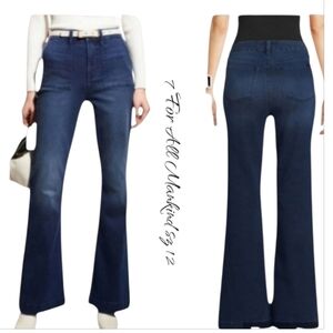 New 7 FOR All Mankind Jeans Dark Blue Stretch Flare Legs Sz 12